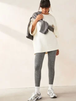 Marl gris - Côtelé sans couture Taille haute Leggings