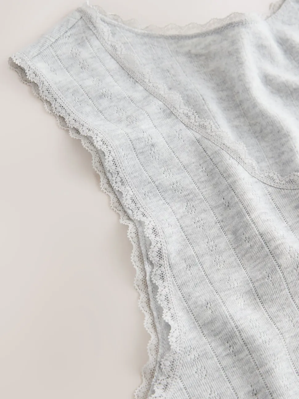 Marl gris - Débardeur en maille pointelle douillette haute chaleur