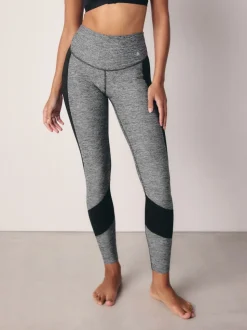 Marl gris - Legging Sports Dry Tech Tummy Control taille haute