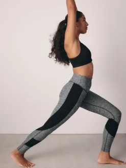 Marl gris - Legging Sports Dry Tech Tummy Control taille haute