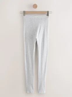 Marl gris - Leggings en maille pointelle douillette haute taille thermique