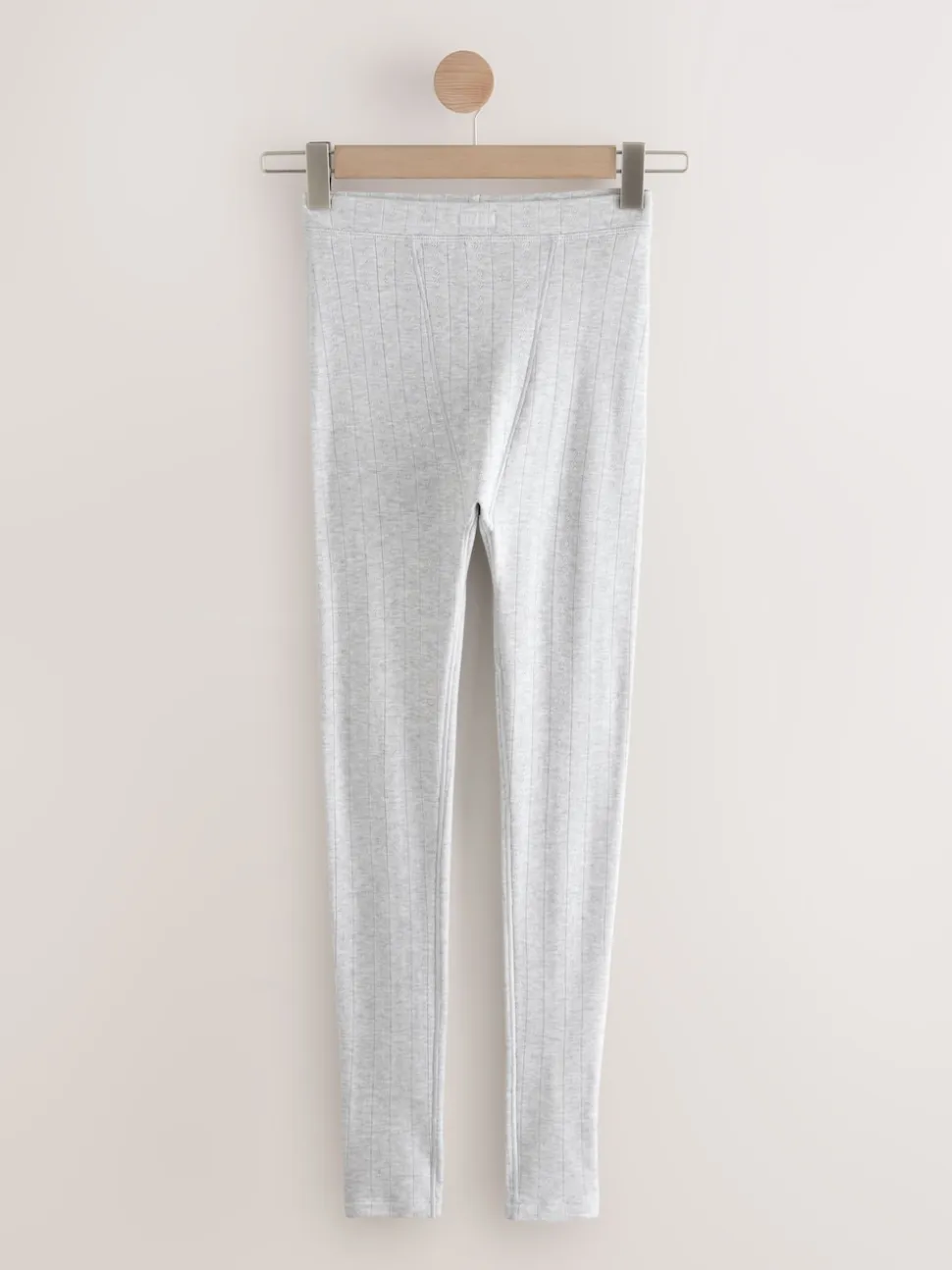 Marl gris - Leggings en maille pointelle douillette haute taille thermique