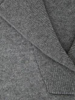 Marl gris - Pull en maille à col en laine et cachemire Reiss Flo