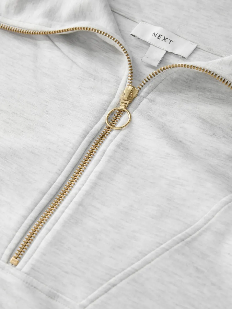 Marl gris - Sweat-shirt en jersey à col zippé