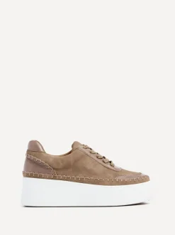 Marron - Baskets Linzi Harlem à plateforme en similicuir