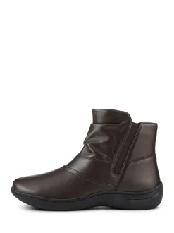 Marron - Bottes cheville Pavers en Cuir Coupe large
