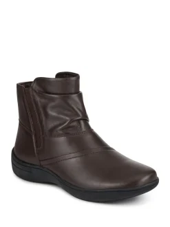 Marron - Bottes cheville Pavers en Cuir Coupe large