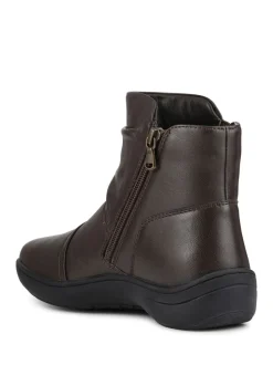 Marron - Bottes cheville Pavers en Cuir Coupe large