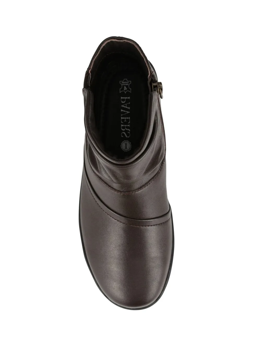 Marron - Bottes cheville Pavers en Cuir Coupe large