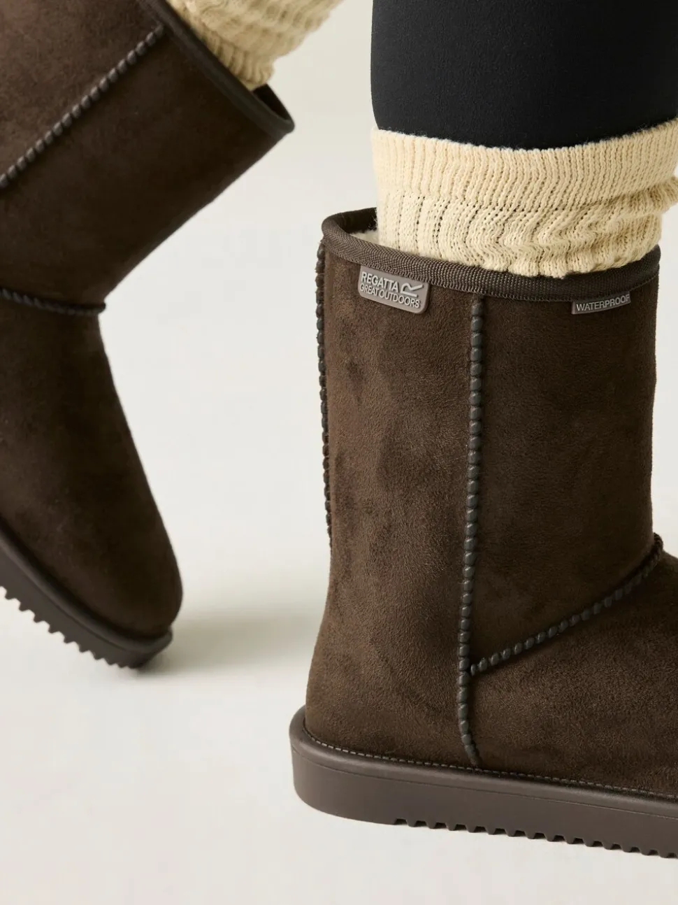 Marron - Bottes imperméables Regatta Risley mi-longues doublées de fausse fourrure