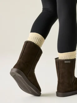 Marron - Bottes imperméables Regatta Risley mi-longues doublées de fausse fourrure