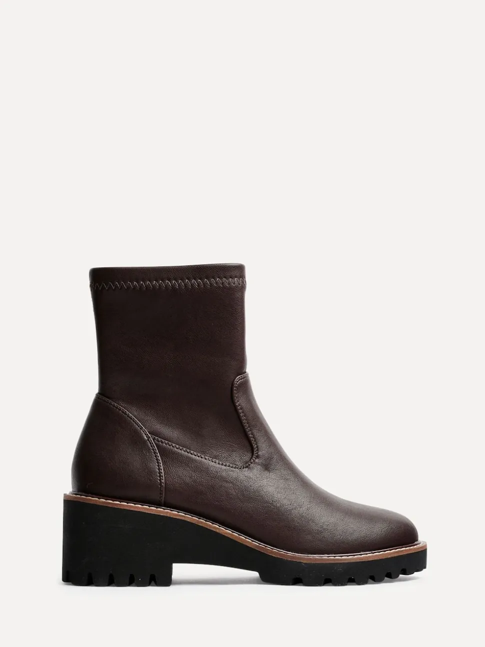 Marron - Bottes Linzi Trish extensibles à talon compensé
