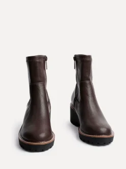 Marron - Bottes Linzi Trish extensibles à talon compensé