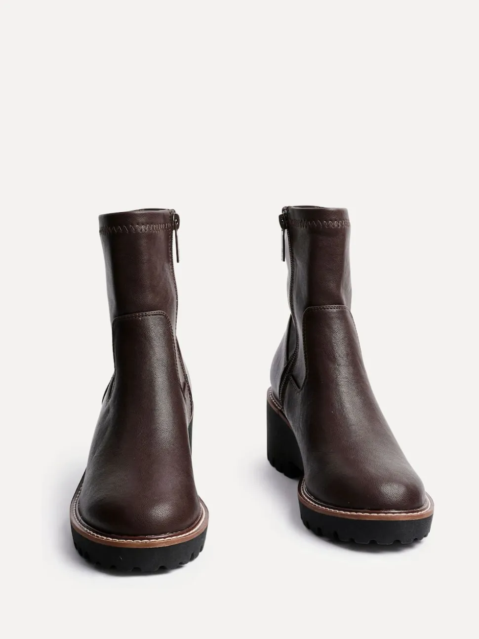 Marron - Bottes Linzi Trish extensibles à talon compensé