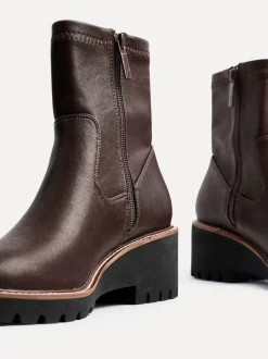 Marron - Bottes Linzi Trish extensibles à talon compensé