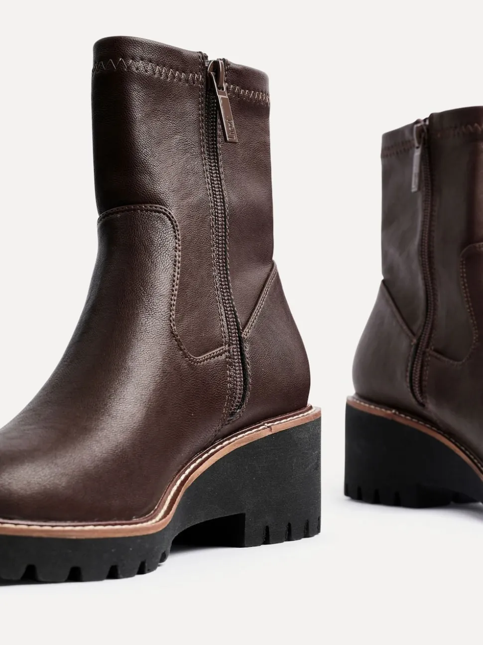 Marron - Bottes Linzi Trish extensibles à talon compensé