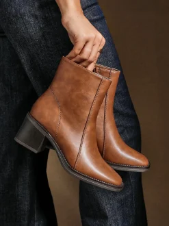 Marron - Bottes Linzi Wander à talons carrés