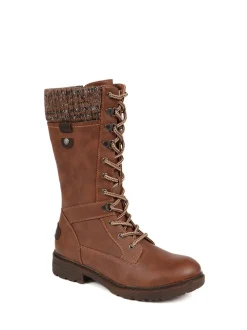 Marron - Bottes Pavers à lacets et mollet
