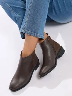Marron - Bottes Yours Curve à coupe large et à bordure métallique