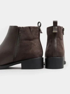 Marron - Bottes Yours Curve à coupe large et à bordure métallique
