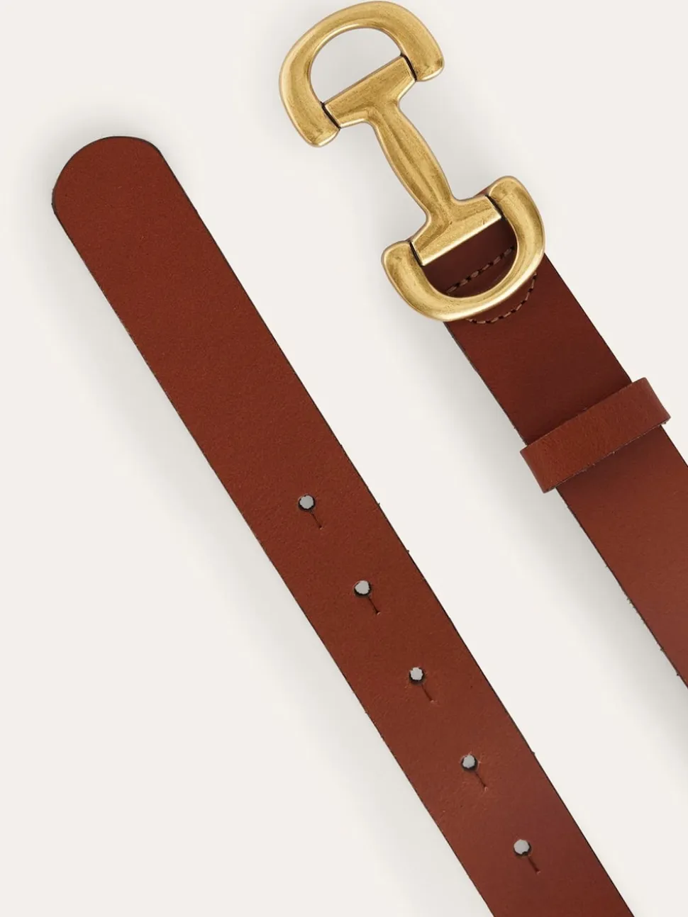 Marron - Ceinture Boden en cuir à bordures de mors
