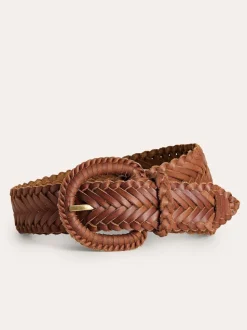 Marron - Ceinture Boden en cuir tissé