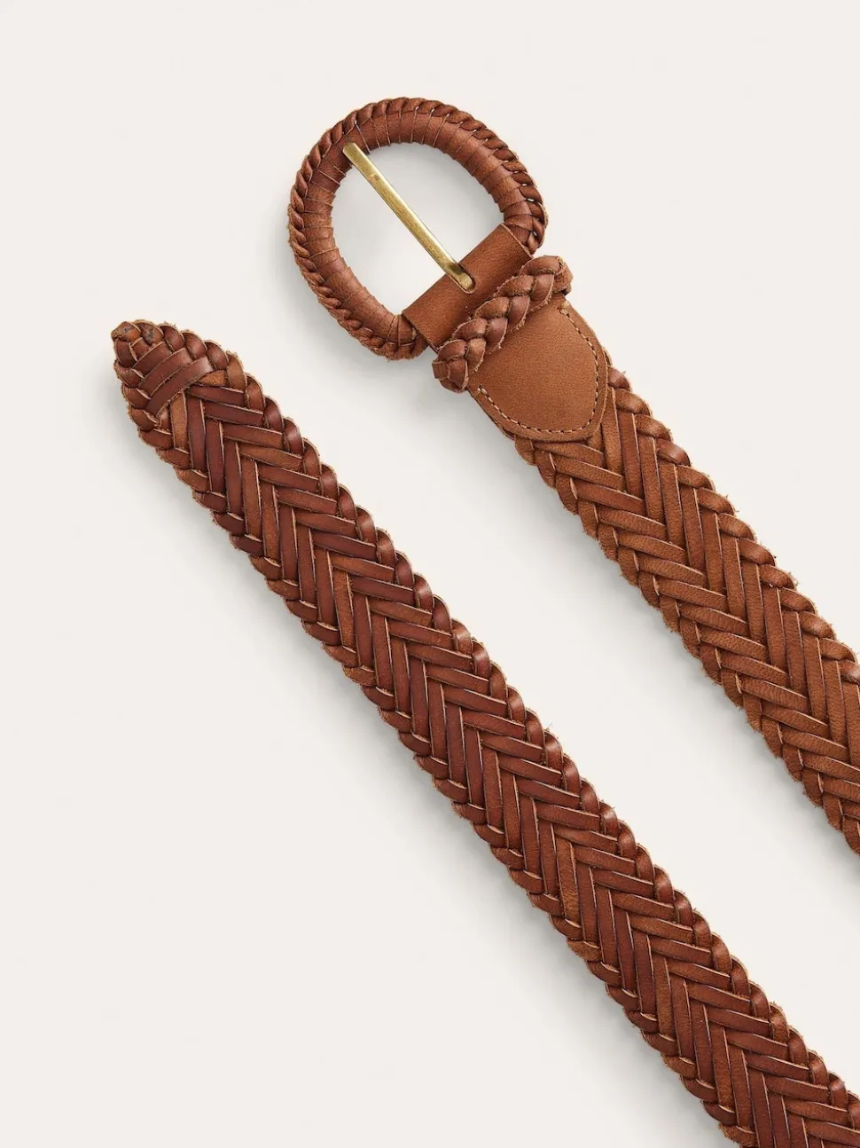 Marron - Ceinture Boden en cuir tissé