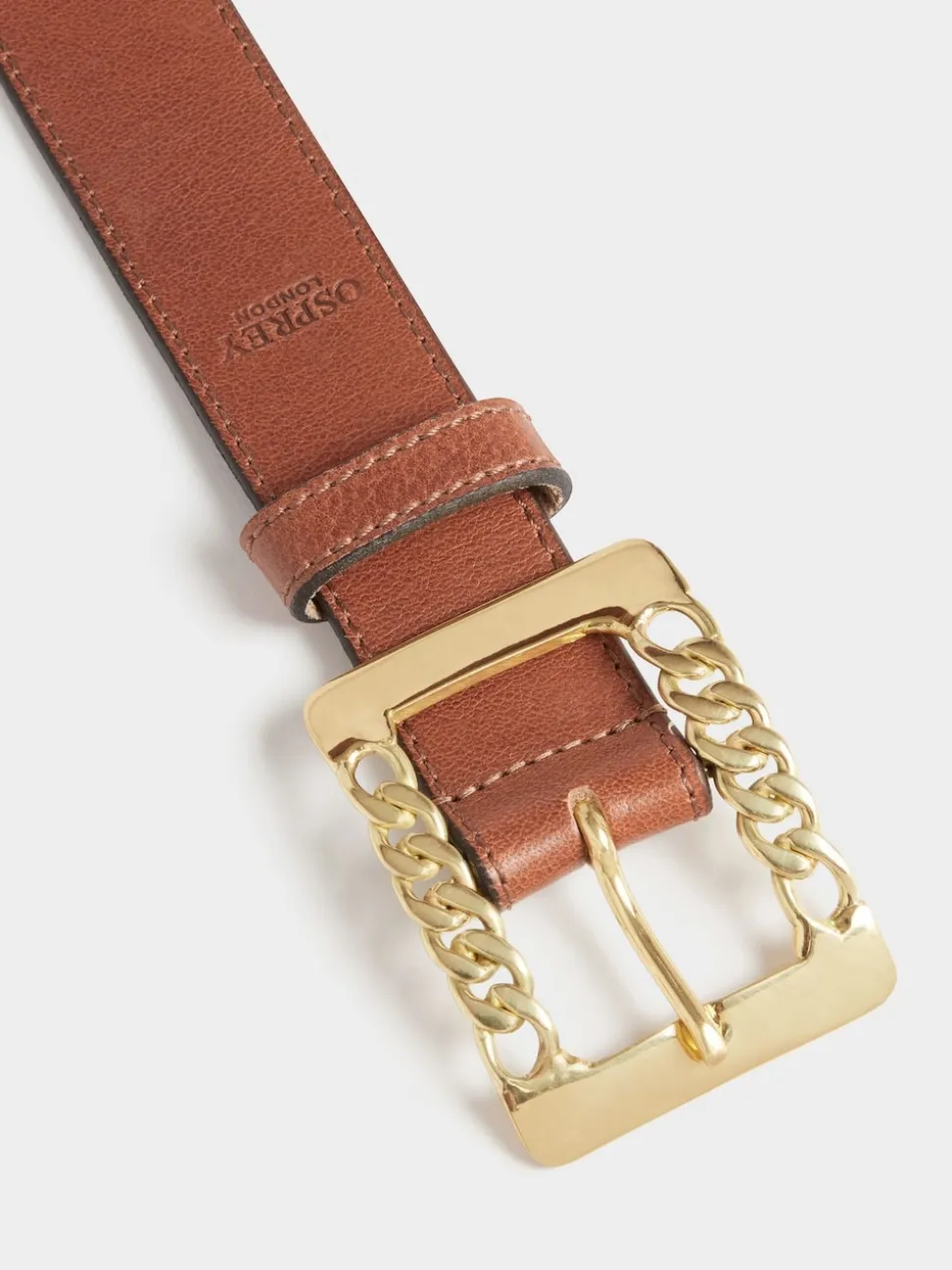 Marron - Ceinture Osprey London The Chain en cuir à boucle