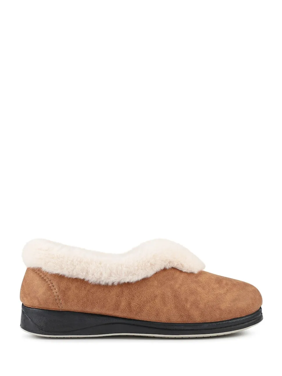 Marron - Chaussons douillets Pavers en mousse à mémoire de forme coupe large