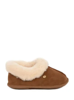 Marron - Chaussons Just Sheepskin femme bleus classiques en peau de mouton