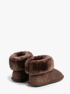 Marron - Chaussons Just Sheepskin Albery en peau de mouton pour femme