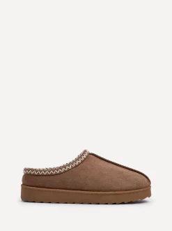 Marron - Chaussons Linzi Tana en faux daim à enfiler