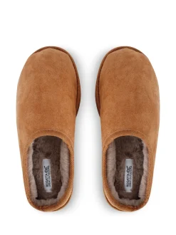 Marron - Chaussons Regatta Solace en fausse fourrure