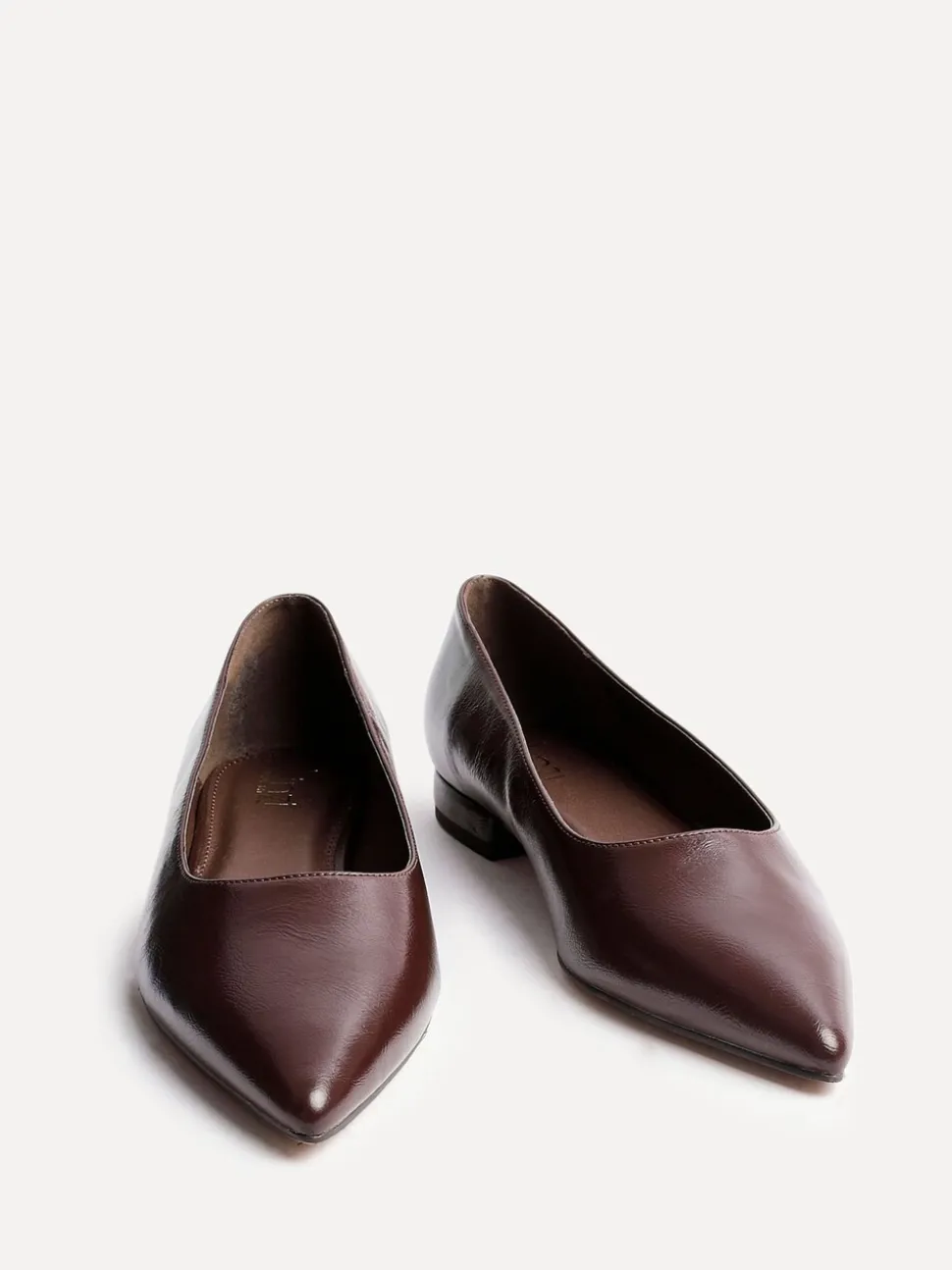 Marron - Chaussures plates Linzi Coupe large Compete à bout pointu