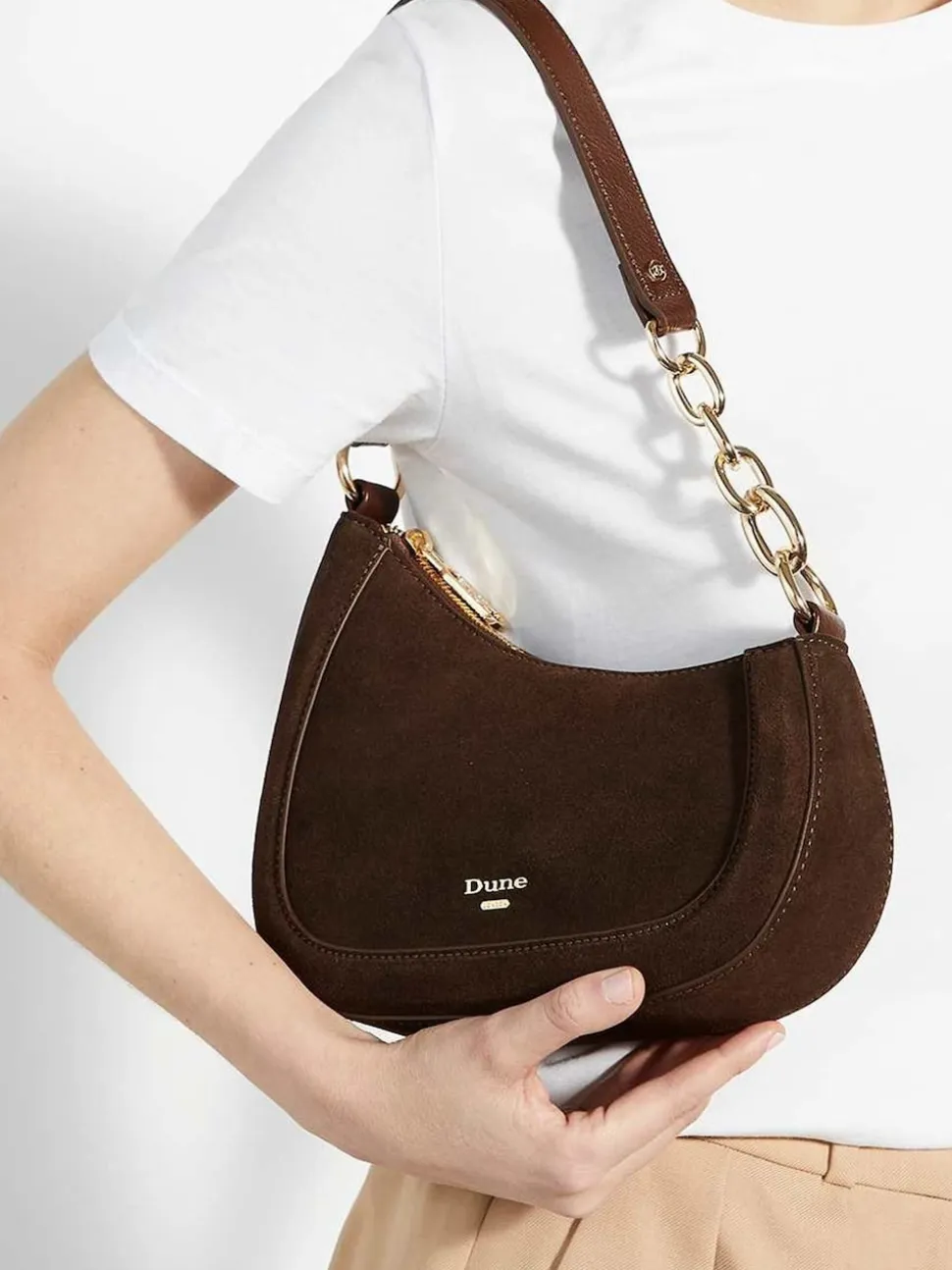 Marron - Dune London Direction Small Smart Scoop Sac épaule