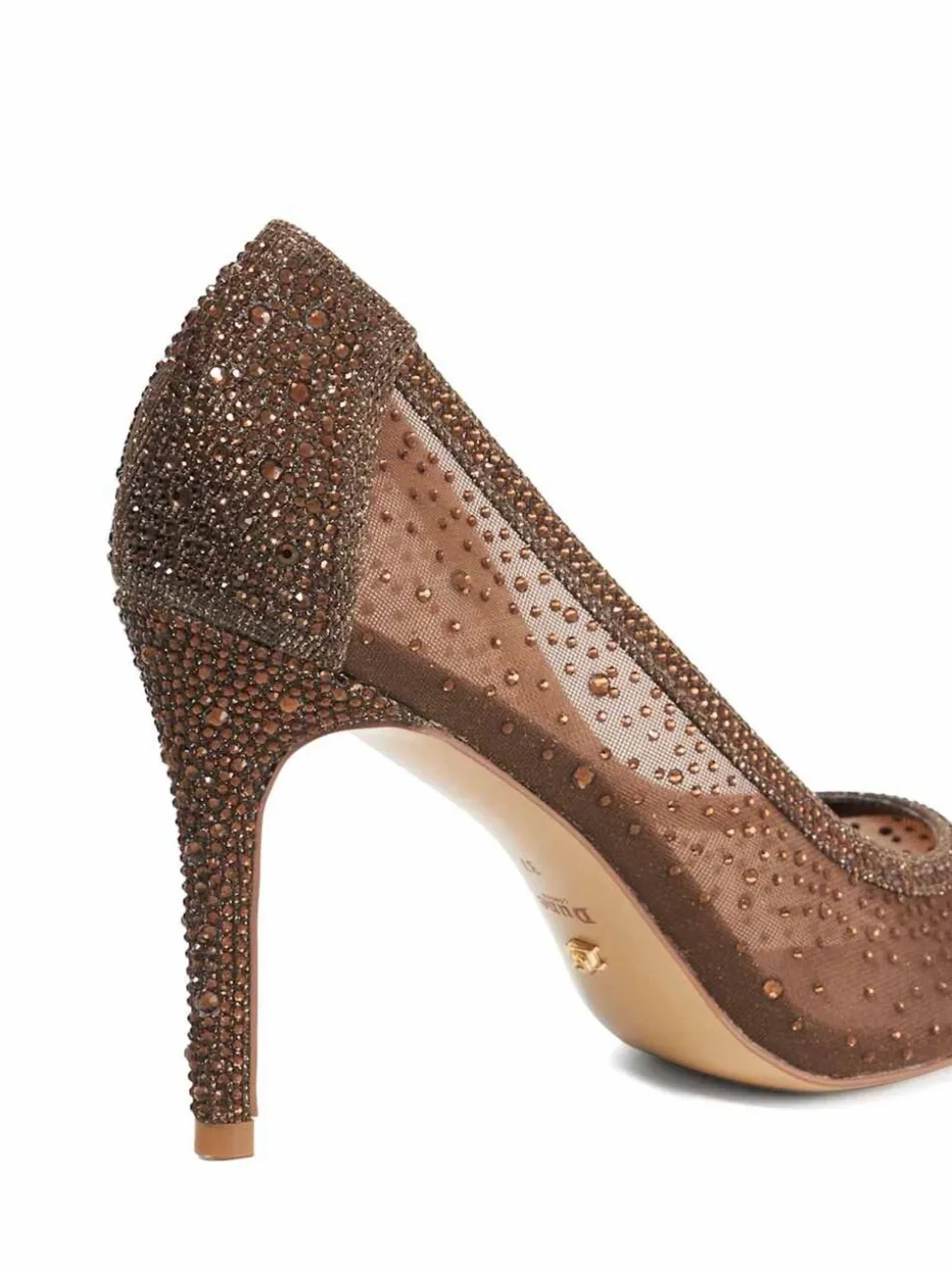 Marron - Dune London talons de cour à hotfix ornés les plus brillants