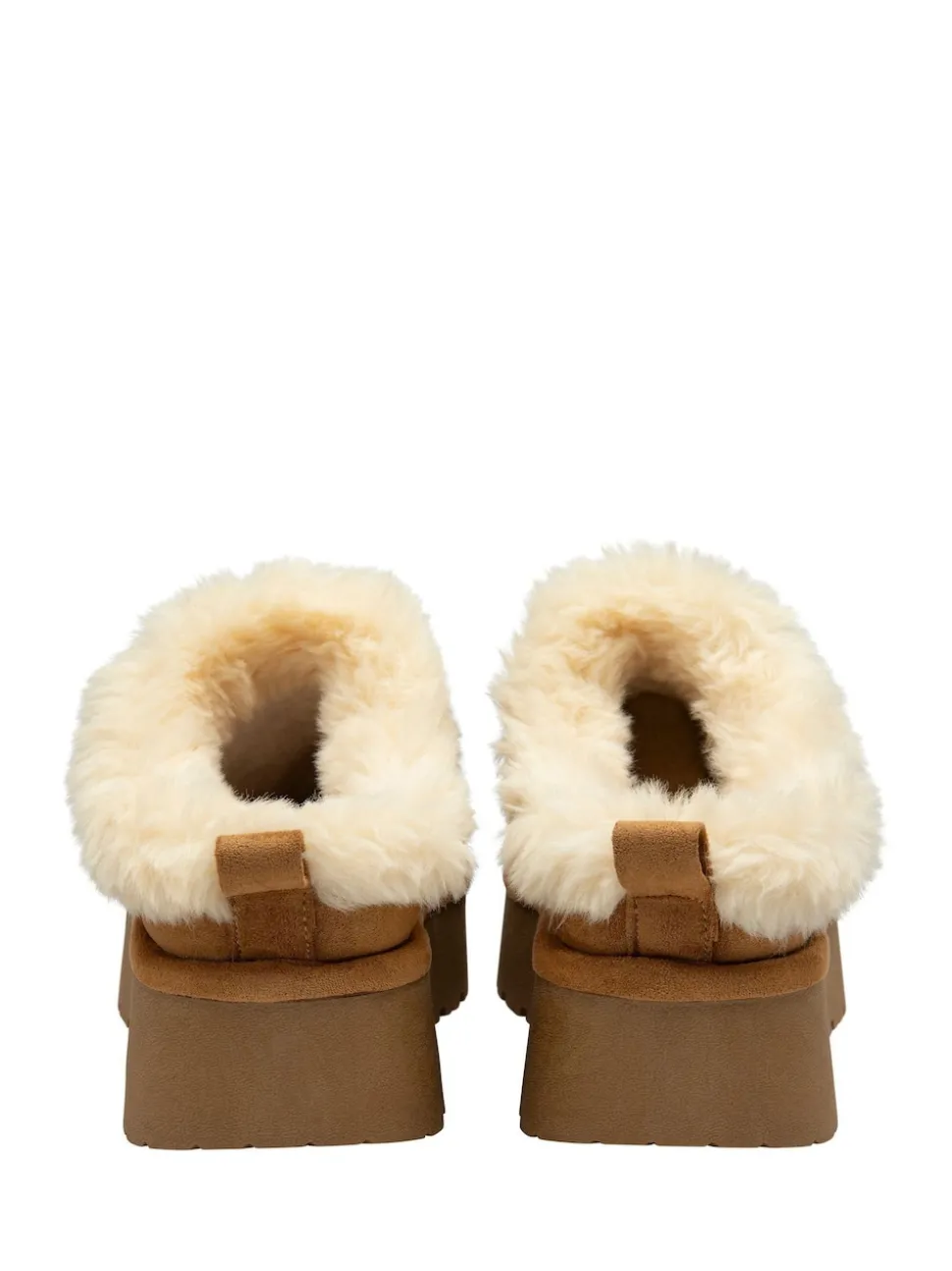 Marron - Dunlop Chaussons mules en faux daim