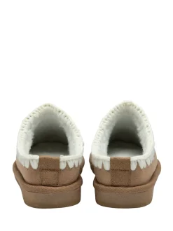 Marron - Dunlop Chaussons mules Whipstitch en faux daim