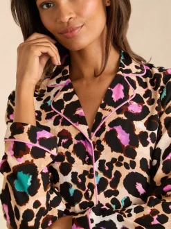 Marron - Ensemble pyjama Love & Roses à boutons