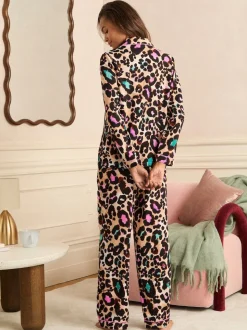 Marron - Ensemble pyjama Love & Roses à boutons