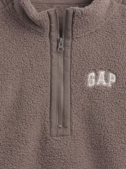 Marron - Gap Polaire raccourcie oversize en sherpa à demi-fermeture éclair