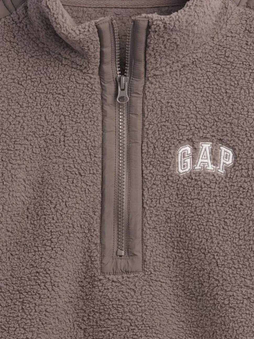 Marron - Gap Polaire raccourcie oversize en sherpa à demi-fermeture éclair