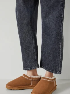 Marron - Hush Col Shearling rembourré Snug Slippers