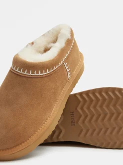 Marron - Hush Col Shearling rembourré Snug Slippers