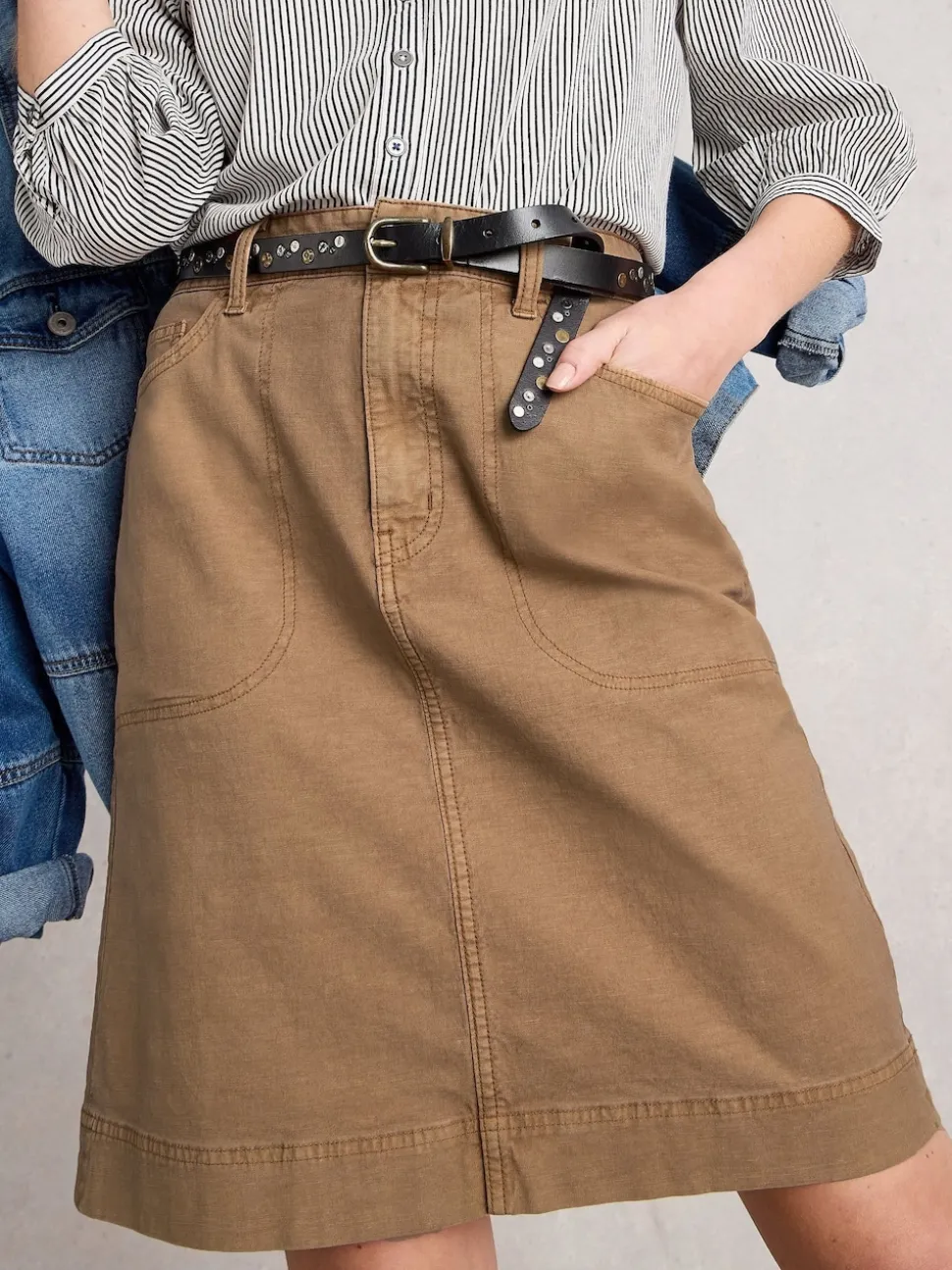 Marron - Jupe White Stuff Tia Chinos