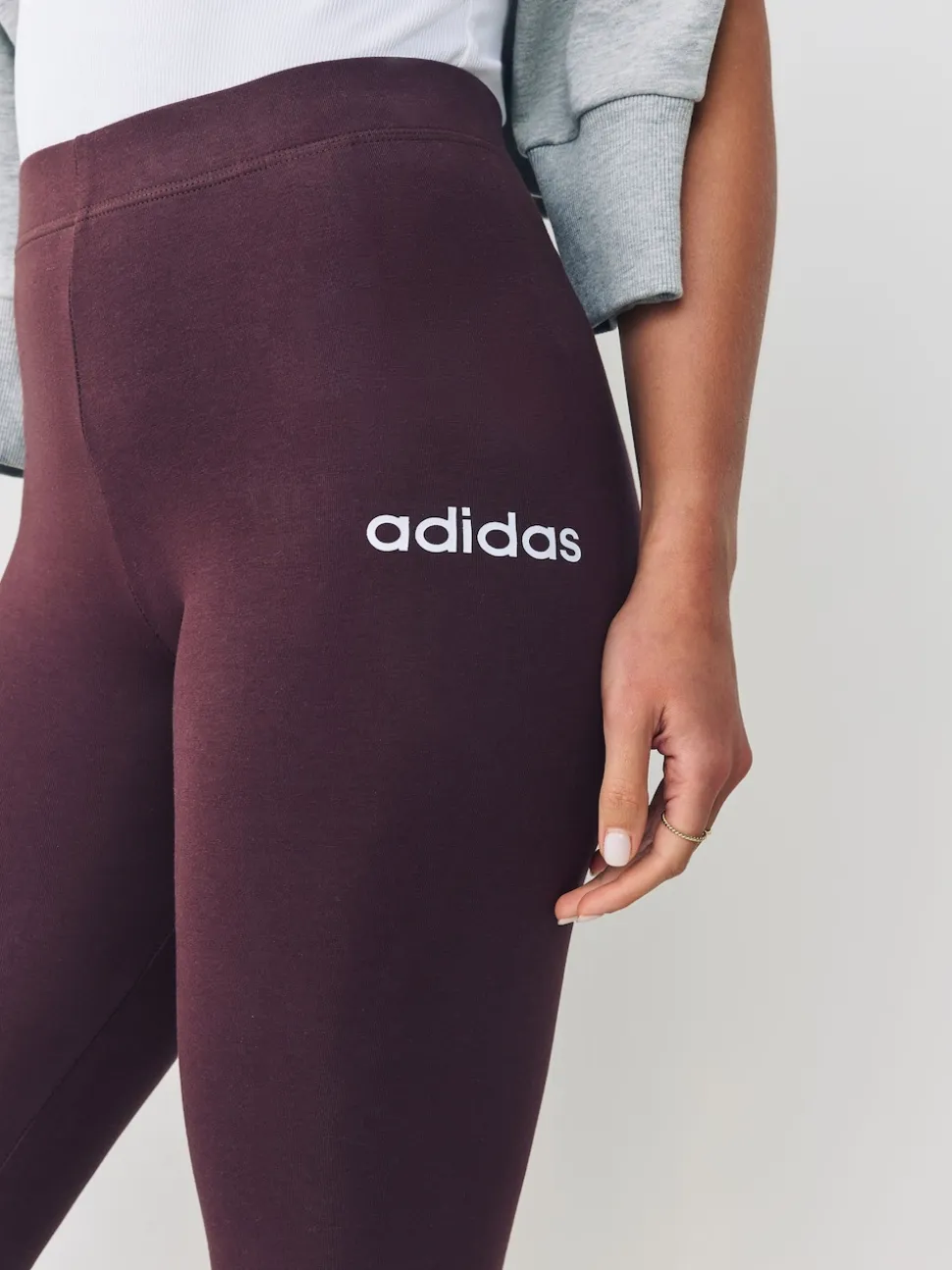 Marron - Leggings adidas Essentials en coton linéaire