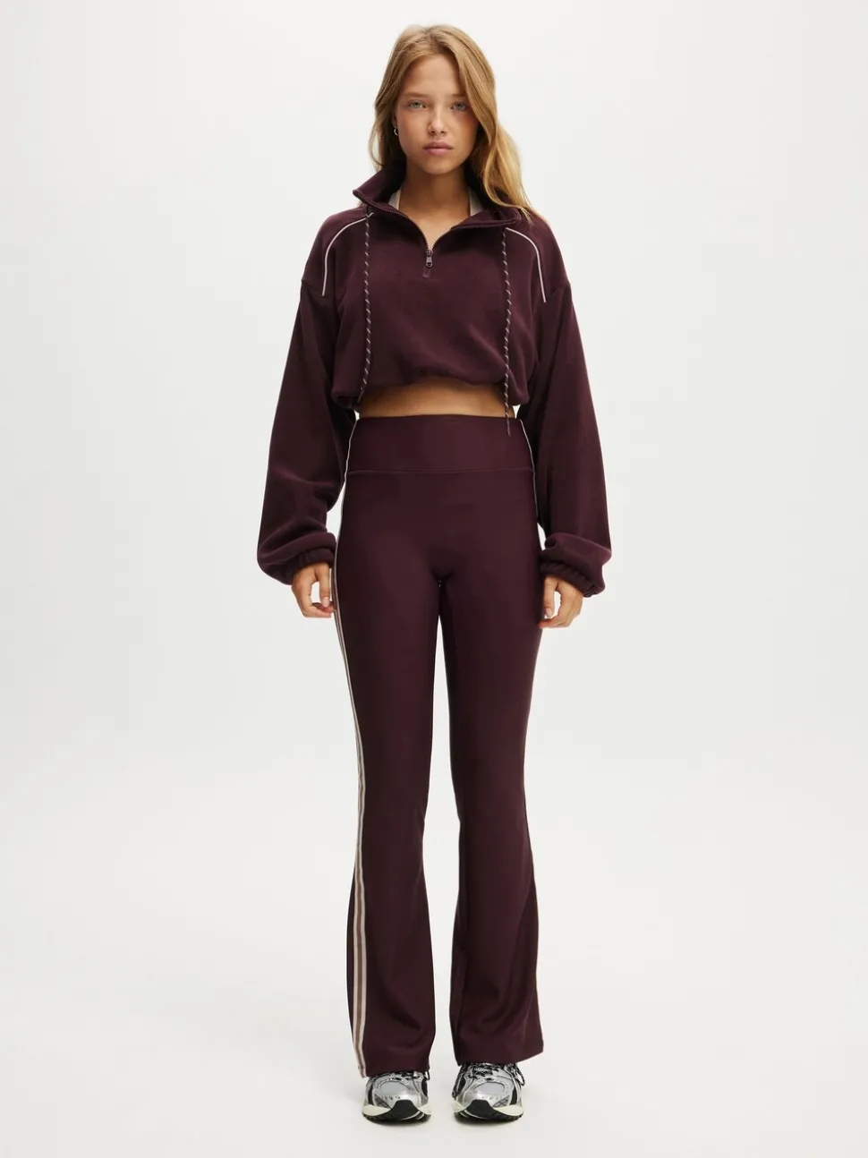 Marron - Leggings évasés doublés de polaire Cotton On