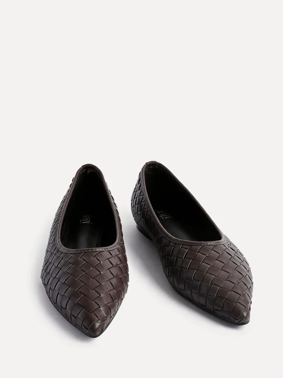 Marron - Linzi Ballerines tissées Talina à bout pointu
