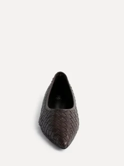 Marron - Linzi Ballerines tissées Talina à bout pointu