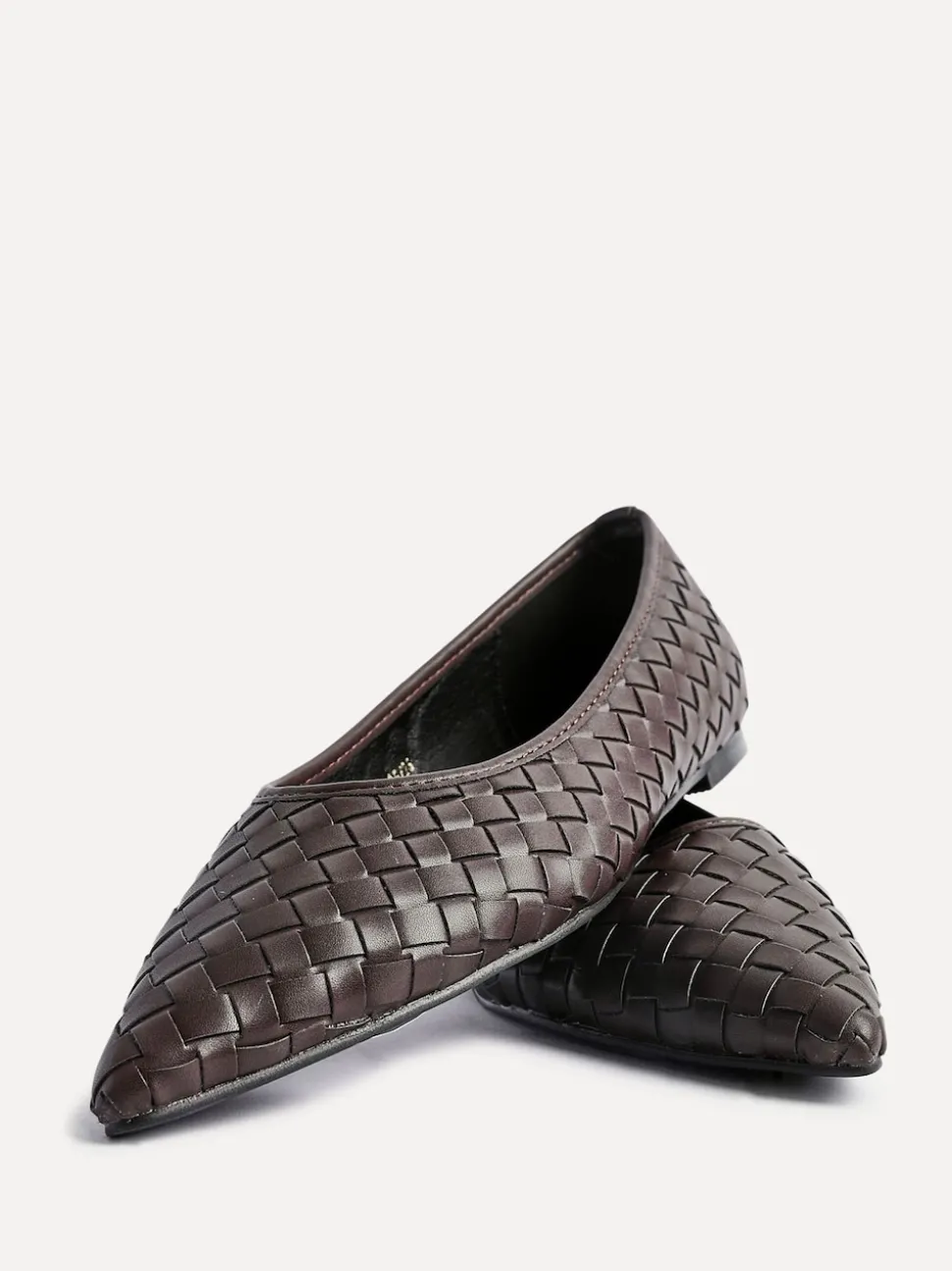 Marron - Linzi Ballerines tissées Talina à bout pointu